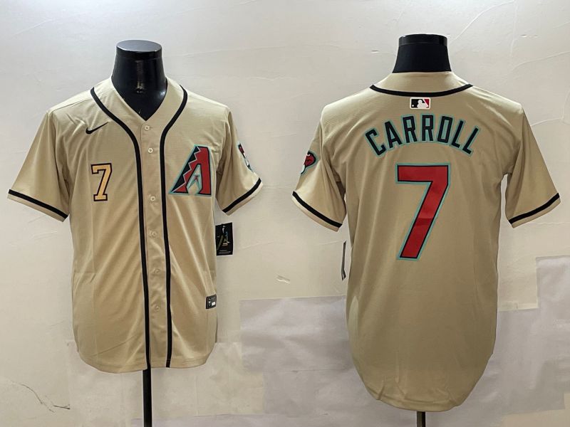 Men Arizona Diamondback #7 Carroll Cream Game 2025 Nike MLB Jersey style 3->arizona diamondback->MLB Jersey